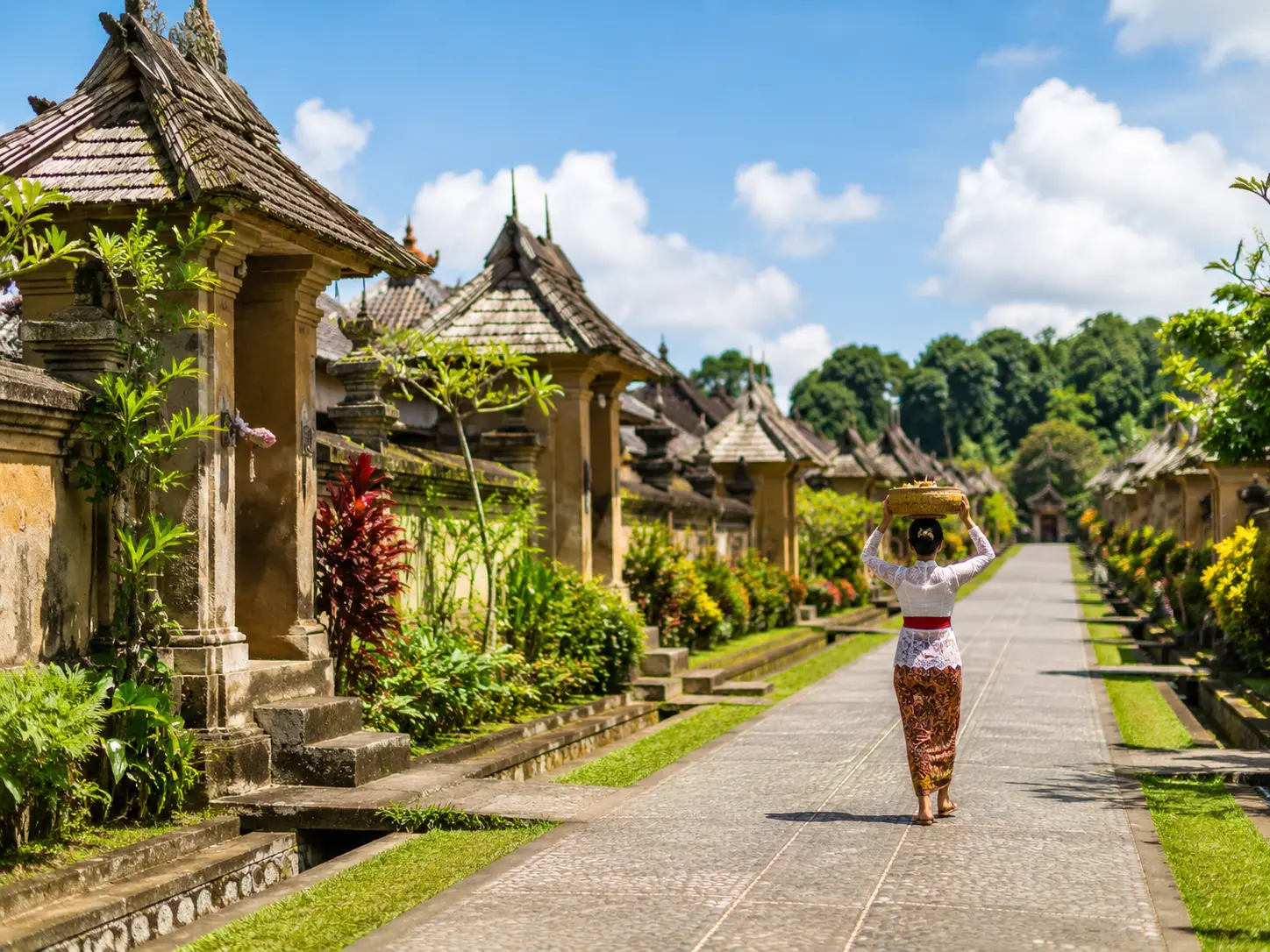 Penglipuran Village traditional street and Balinese gateways
